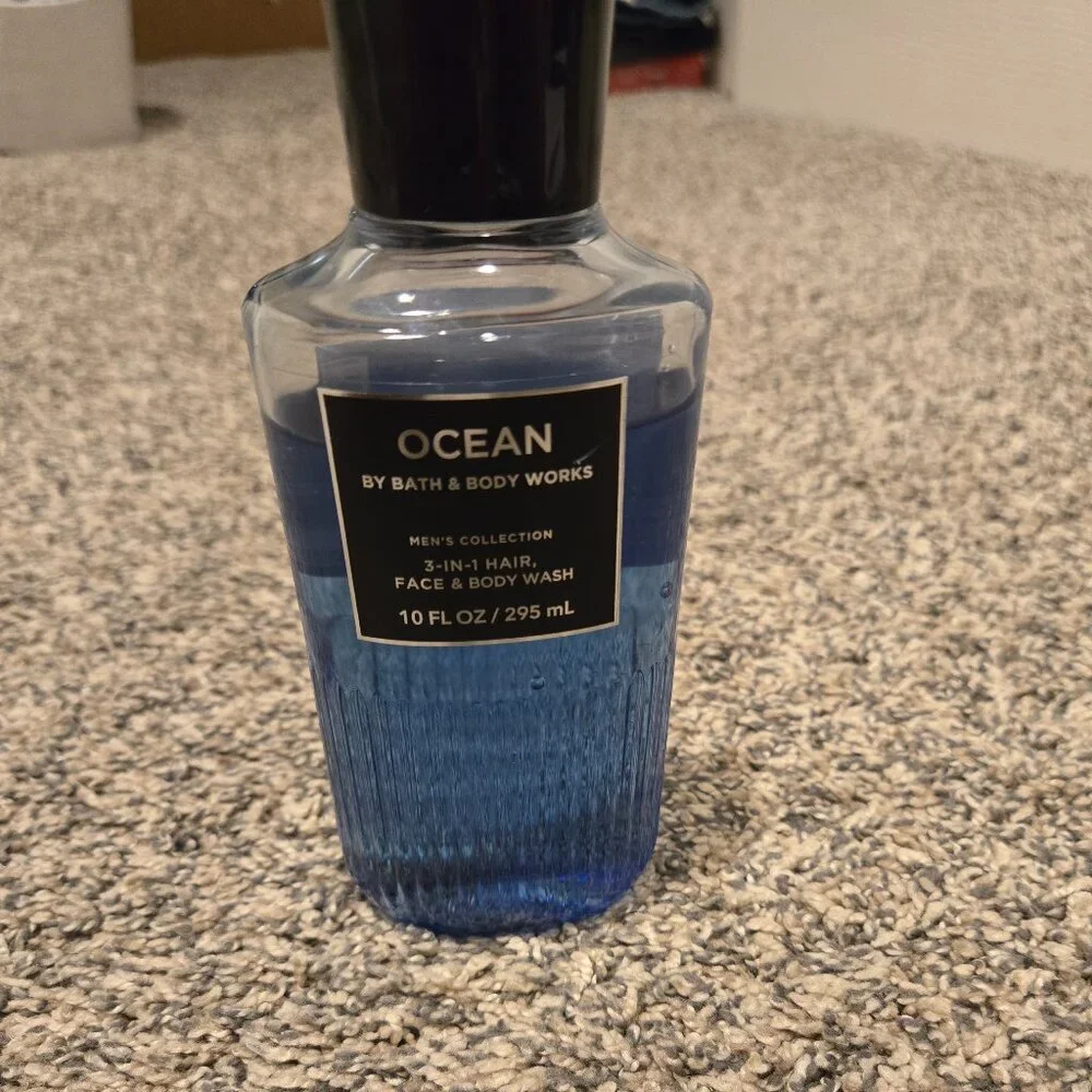 Bath & Body Works Men's Ocean 3 in 1 Hair Body Face Wash 10 fl. oz 85% Full